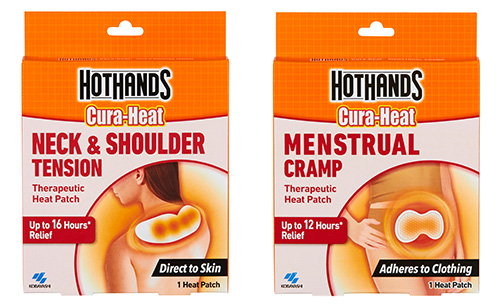 Packaging for Cura-Heat Neck & Shoulder Tension and Menstrual Cramp Relief